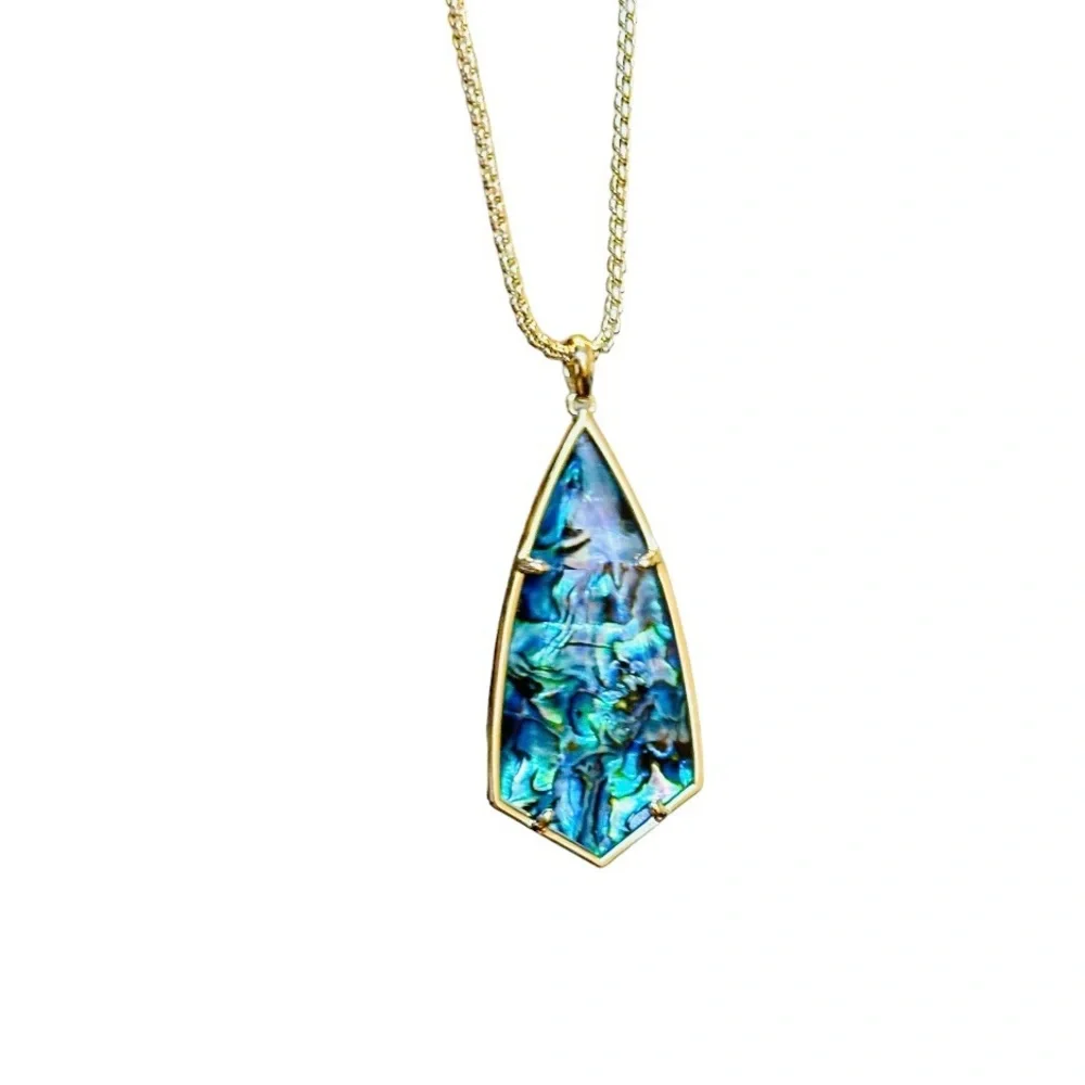 Kendra Scott Carole Abalone Long Pendant Necklace NEW